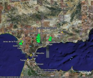 Map of Andalucia and Strait of Gibralter